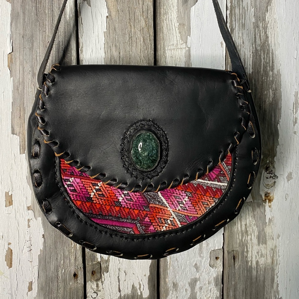 Huipil crossbody shoulder bag textile festival